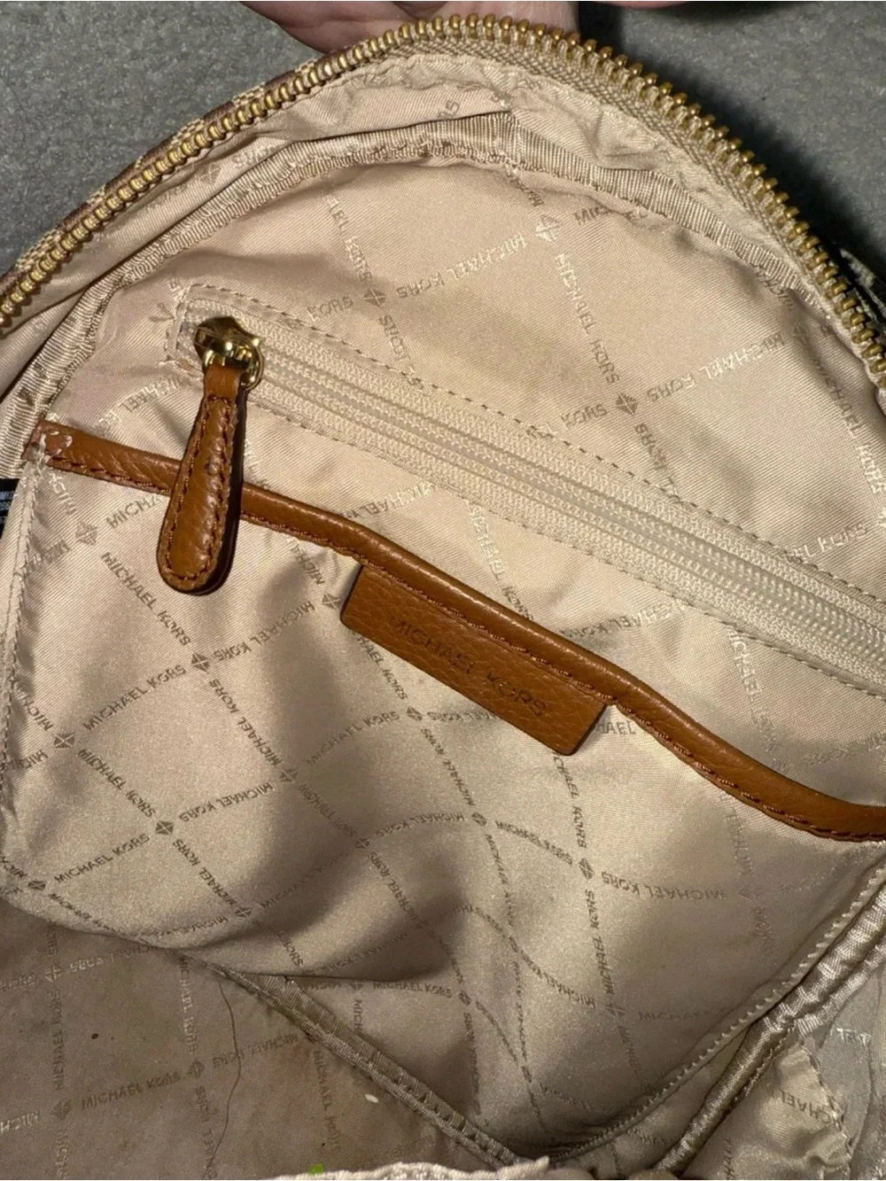 Michael Kors Tan/Brown MK Logo Backpack